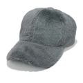 Grijze honkbalpet van imitatiebont met zachte pluche textuur en warm winterontwerp voor dames - M (56-58cm) / Grijs