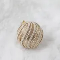 10cm golden Christmas ball with white braided rope and imitation pearls, 20.5g weight - Gold Pearl Ball 10CM