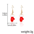 Festive red Christmas glove earrings with golden hooks and alloy enamel finish - Red Mitten (D1106)