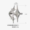 Verstelbare zilveren roestvrijstalen sterring met een minimalistisch modern Y2K-ontwerp - Sterring / Staalkleur
