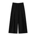 Detail einer schwarzen Weitbeinhose mit hoher Taille, Vorderfalten und fließendem Stoff - XS / Schwarze Hose