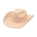 Stylish cream felt western cowboy hat with wide upturned brim and a classic pinched crown - One Size / Beige