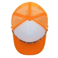 Orange and white trucker hat featuring a vibrant mesh back and colorful bead chain - M (56-58cm) / Orange & White