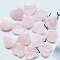Polished 2cm rose quartz heart-shaped crystal stone for Valentine gift decorations - Rose Quartz