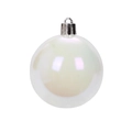 Palla di Natale bianca iridescente in PET con finitura perlata e gancio argentato - Mini / Bianco Multicolore