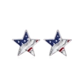 American flag star earrings with red white and blue enamel for Independence Day - Style 63-Red White Blue Star and Stripes Pentagram Studs