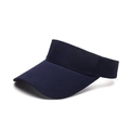 Unisex navy blue cotton canvas sun visor hat with adjustable open top design - Navy Blue