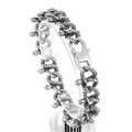 Vintage gothic slangenarmband van verweerd roestvrij staal met gedetailleerde slangenkoppen - Retro Zilveren Slangenstijl (KB166081-KJX)