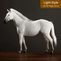 Elegant white horse statue in light finish, lifelike muscle texture, 34x10x31cm size - 8655-a White Horse Ornament
