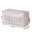 Pearlescent white BRIDE cosmetic bag with pearl letters and 3D dimensions display - BRIDE / Large (20.5*12*8CM) / Shell Gold