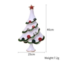 Christmas tree brooch in white enamel with colorful rhinestones and red star top - White Green Enamel Stone Style (Christmas Tree 1)