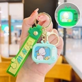 Luminous green Pochacco keychain with TV pendant and silicone strap for bags - Mini Glowing TV-Green Dog