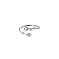 S925 silver double layer star ring with sparkling cubic zirconia and open cross design - Sparkling Diamond Star