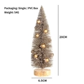 Mini albero di Natale dorato da 20 cm con aghi di pino e base in legno naturale - 20*6.5cm