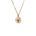 Golden star and moon celestial pendant necklace with blue and red zircon stones - 0001 Multi-color Zircon Bead Chain