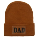 Bonnet en maille marron avec écusson en cuir DAD pour homme d'hiver - Adulte Élastique / Caramel (DAD)
