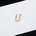 Gold plated letter U pendant with micro-pave crystals for jewelry making - Letter U