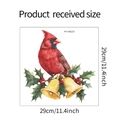 Détails du sticker mural de Noël 29x29cm avec cardinal, houx et cloches dorées - 29*29cm