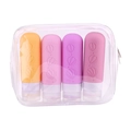 Giallo Latte Rosa Sakura Rosa Set di 4 con Borsa a Cerniera Bianca