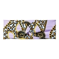 Elastic purple yoga headband with leopard and chain print and a knot detail - Purple Leopard Chain