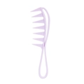 Light purple wide-tooth hair comb made of durable plastic for detangling curly hair - Light Purple