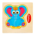 Educational 3D wooden elephant puzzle for kids featuring colorful cartoon design - Elephant