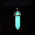 Glow-in-the-dark hexagonal crystal pendant with luminous blue-green light - Pendant / Teal