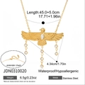 Collar de águila dorada con circón marquesa y borlas de cristal en acero inoxidable - Estilo Borla Águila (JDN0310020)