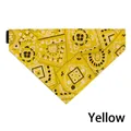 Bandana regolabile gialla con motivo paisley per cani di taglia grande e retriever - M (22-40cm) / Giallo