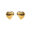 Orecchini a lobo a cuore 3D placcati in oro 18K con finitura lucida per donna - Stile 2 / Oro