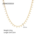 Minimalist 18k gold plated stainless steel necklace with bar pendants 3.41g - Gold Hanging Bar Decorative Necklace (JDNW2303019)