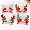 Set of four Christmas glitter eyeglass frames with reindeer antlers and festive bows - CHYJ-20 Antler Bow Decorative Glasses