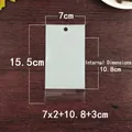 Self-sealing transparent jewelry bag with hanging hole, size 7x15.5cm for accessories - General Purpose / Transparent Bag With White Background