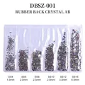 Flatback Crystal AB mixed size nail rhinestones kit, SS4 to SS16 round glass gems - Mixed Sizes SS4-SS16 Around 1440 Pieces / Rubber Back Aurora Borealis