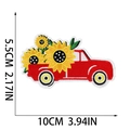 Vintage red truck embroidery patch with yellow sunflowers, 10cm x 5.5cm craft decal - Red Truck With Sunflowers Style (W18MF-19-07)
