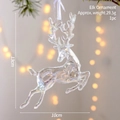Iridescent reindeer Christmas hanging ornament with white ribbon 13cm x 10cm - Iridescent Transparent Reindeer-F