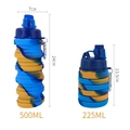 Botella de agua plegable de silicona azul tie-dye con capacidad de 500ml - 500ml / Amarillo Camuflaje A