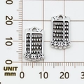 Silver abacus alloy charms with coin base design, 19x12mm DIY pendant size view - Abacus with Lucky Coins