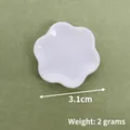 Miniature white petal shaped dollhouse plate, 3.1cm diameter resin faux ceramic dish - No. 5 (3.1cm) / White