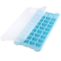 Duurzaam blauw plastic ijsblokjesbakje met transparant deksel en vierkante vormen - 36 Vakken / Blauw