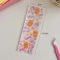 Schattige paarse laserbeerstickers voor doe-het-zelf-dagboeken met glitter 5x14,5cm - 10# Lichtpaars Lint Serie
