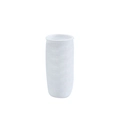 White textured stretchable silicone cover for leak-proof travel bottles and toiletry containers - 4th Gen (Woven Non-slip) / White