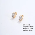 Golden heart-shaped U-shaped hoop earrings with sparkling diamonds in a hollow design - Hollow Rhombus-Gold White Zircon