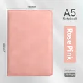 A5 rose pink PU leather business notebook with stitched edges and 200 pages - A5 (100 Sheets/200 Pages) / Pink