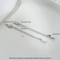Silver 7cm jewelry extension chain with lobster clasp and square brand tag - Rectangle Tag White Gold Plated
