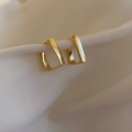 Silver Earring Post Gold Square (25#) / Gold