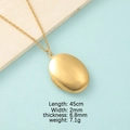Collier médaillon ovale doré en acier inoxydable 316L avec finition miroir polie - Collier Ovale Miroir Or (19#)