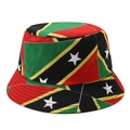 Reversible Saint Kitts and Nevis flag pattern bucket hat for outdoor sun protection - M (56-58cm) / Saint Kitts and Nevis Color Block (Color #19)