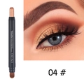 Dual-ended eyeshadow stick in 04 Gold with sponge brush showing makeup application effect - 04 Shimmer Gold Brown