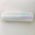 Iridescent white DIY decorative mesh ribbon roll for Christmas tree and gift wrapping - 26cm X 10 Yards / White with Wide Iridescent Glitter